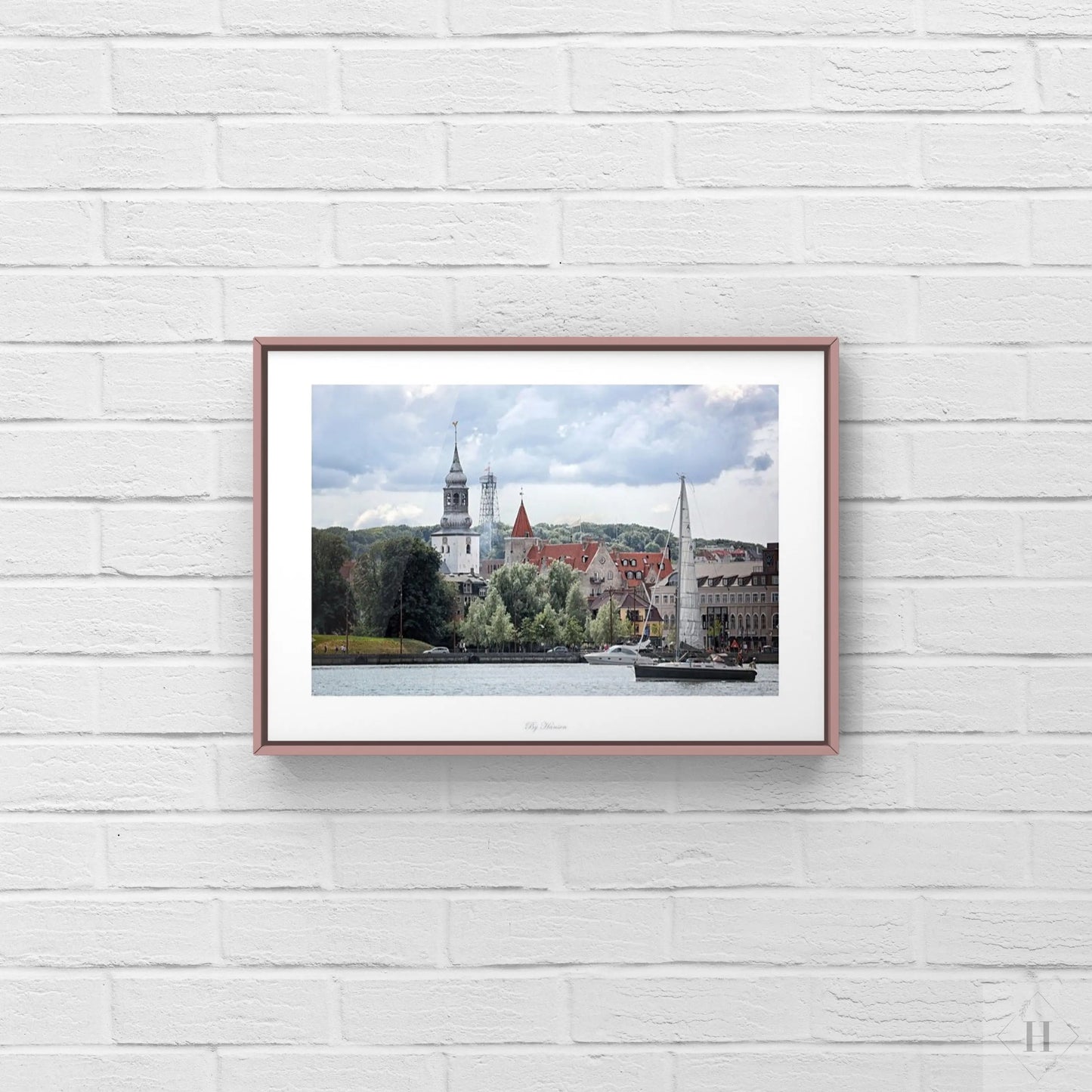 Kunstprint - Aalborg skyline A4 Hansen posters