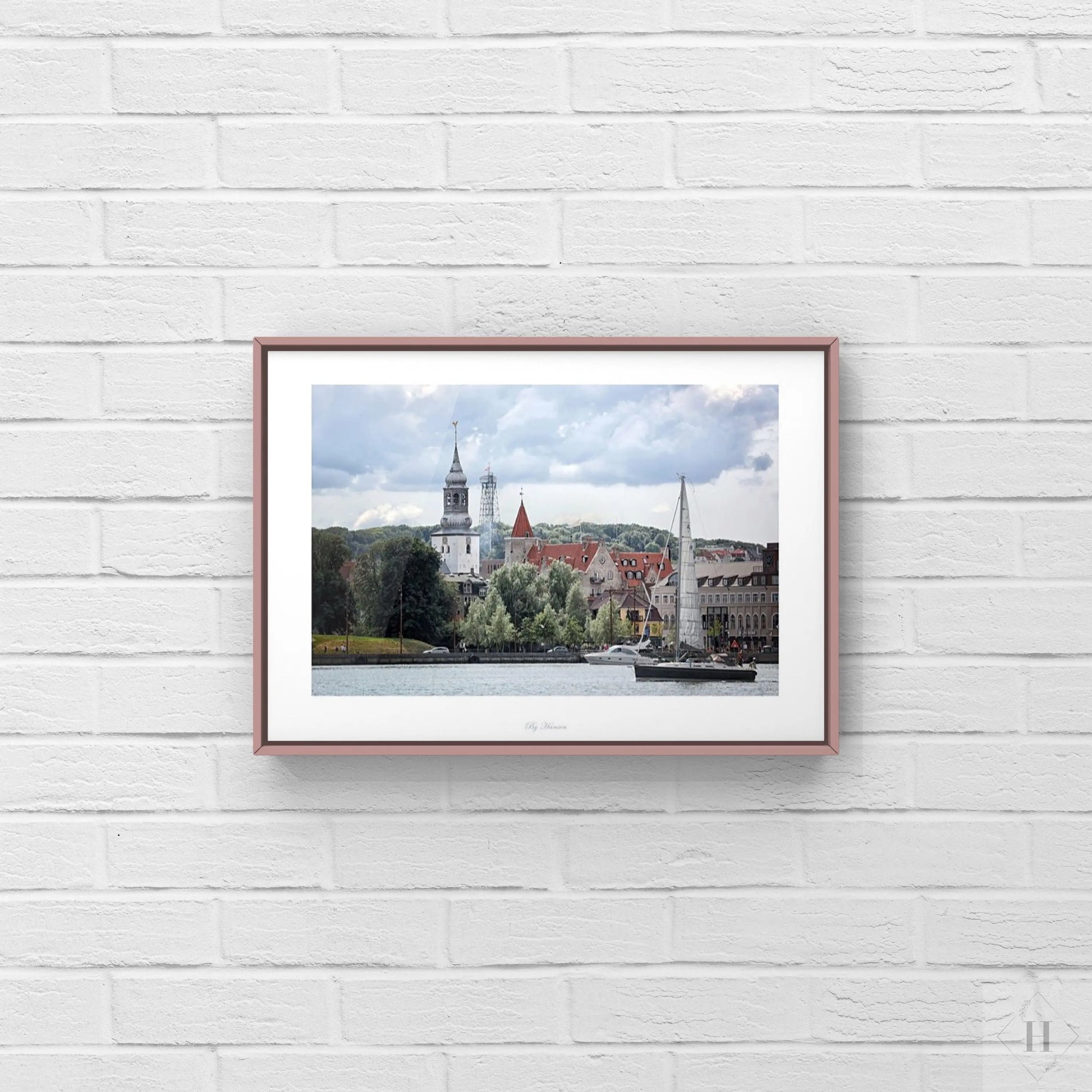 Kunstprint - Aalborg skyline A4 Hansen posters