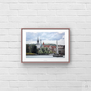 Kunstprint - Aalborg skyline A4 Hansen posters