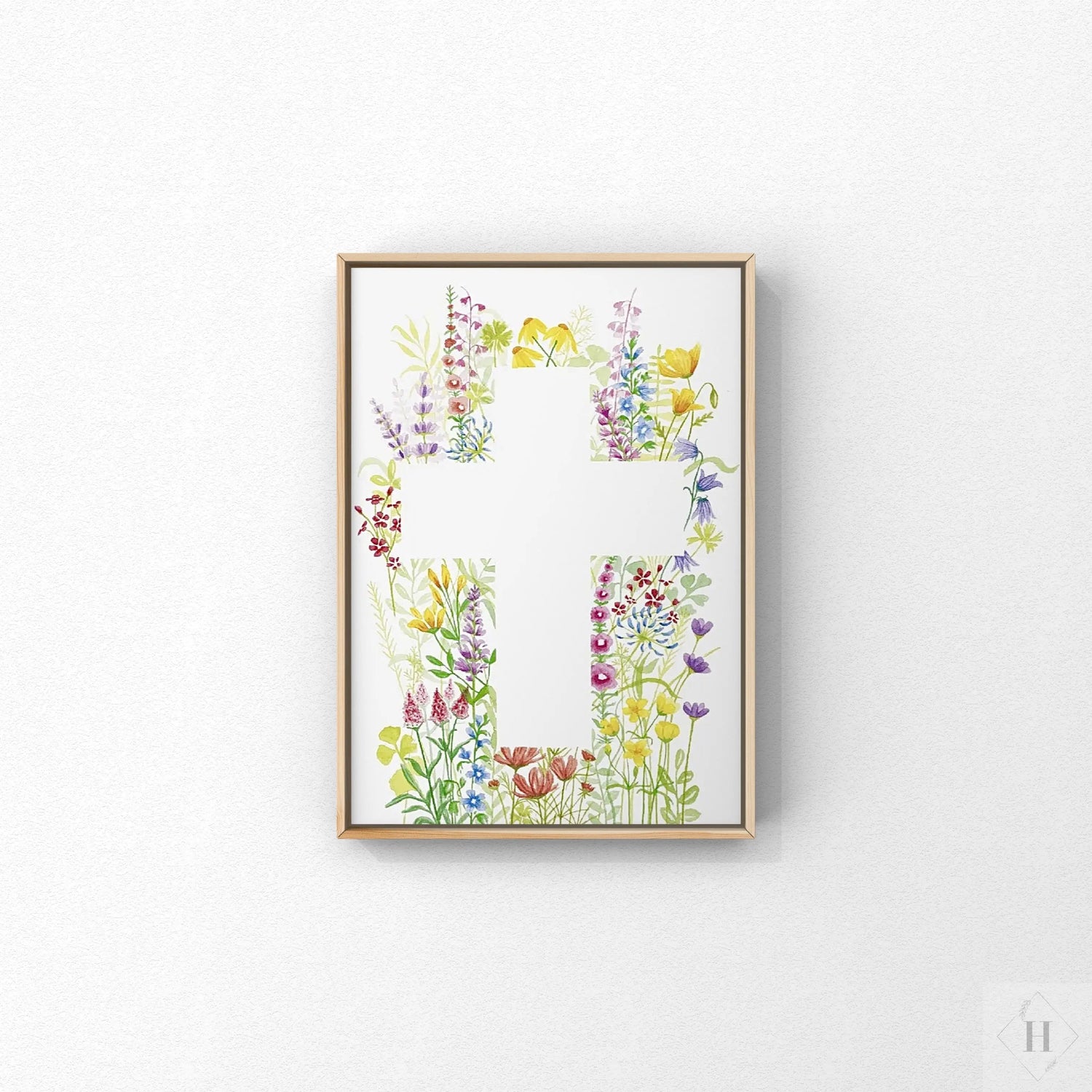 Kort med Kors med blomster Mette Mains