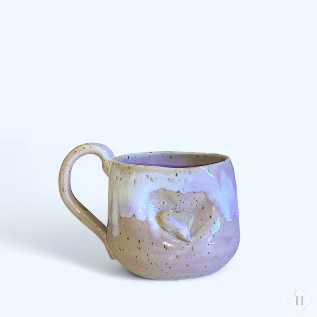 Kop m/hank i stentøj - klemmehjerte Charlottes keramik-mak