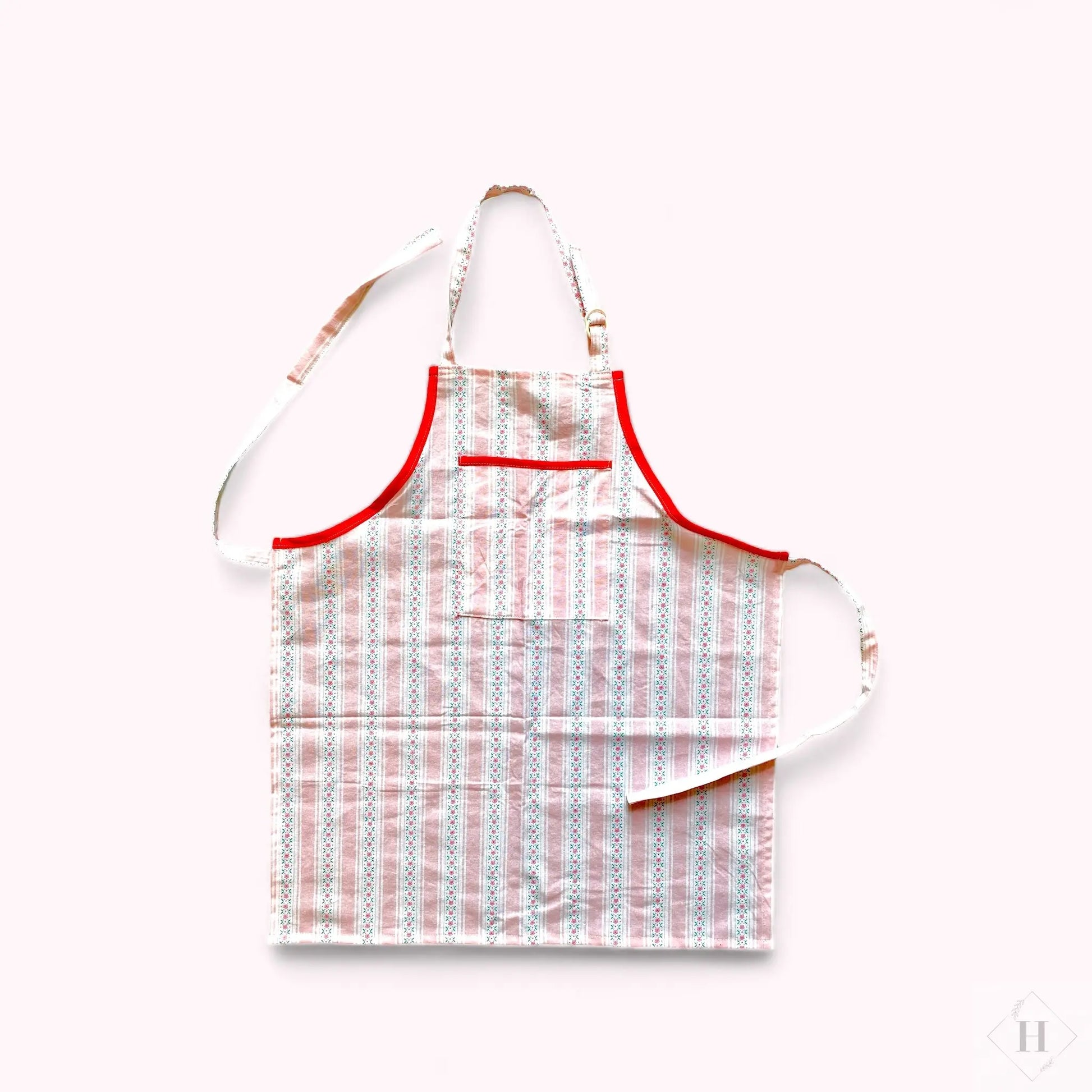 Forklæde - str 116/140 (lyserøde striber) HG Design