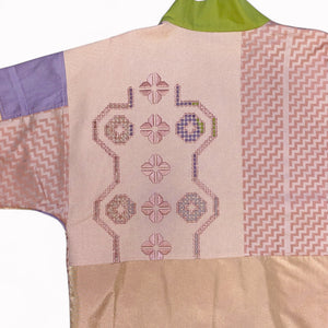 Kimono jakke - Rosa med Hardanger broderi Jonna Vestergaard