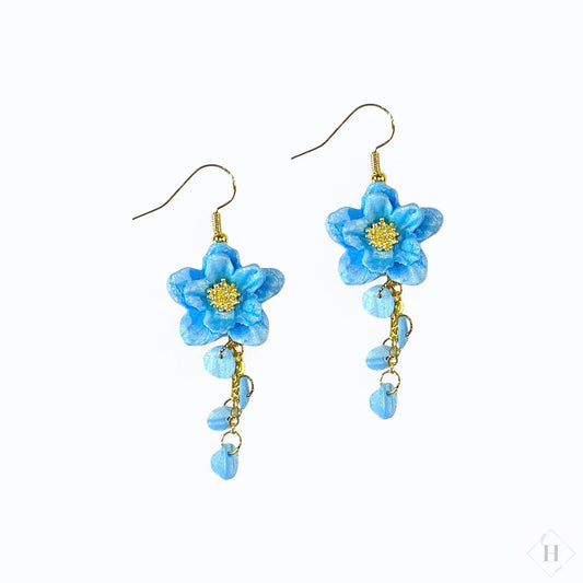 Øreringe - lyseblå blomster Great Fun Arts