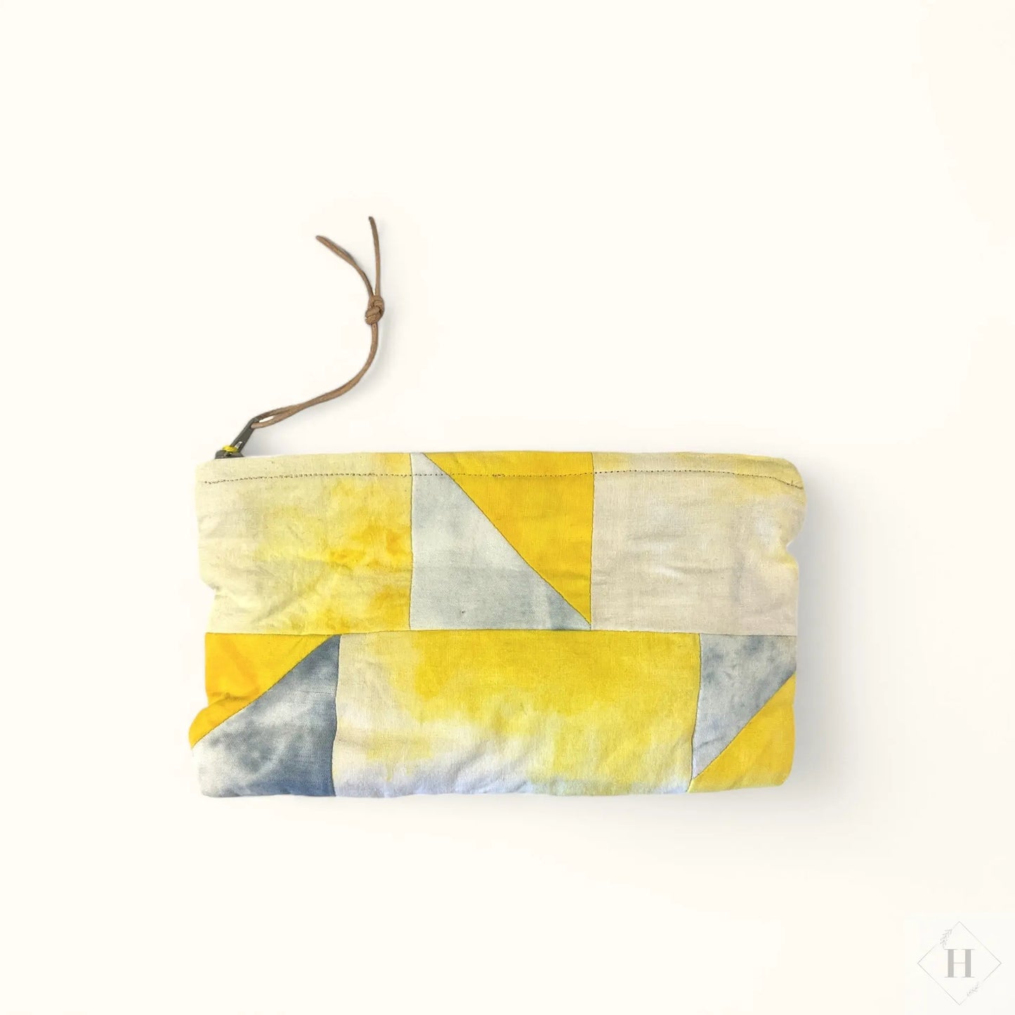 Lille pung i patchwork - gul/blå Vera Hjerrild