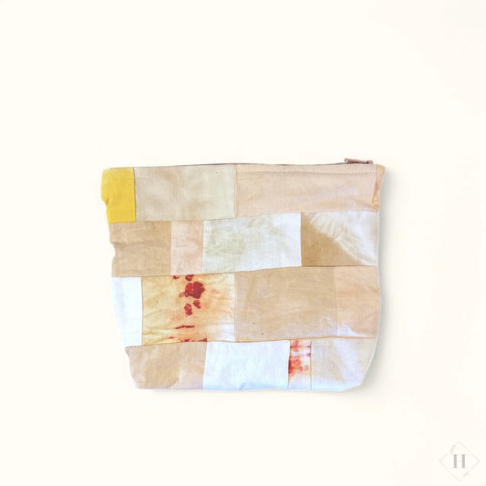 Lille pung i patchwork - gul/rosa/brun Vera Hjerrild