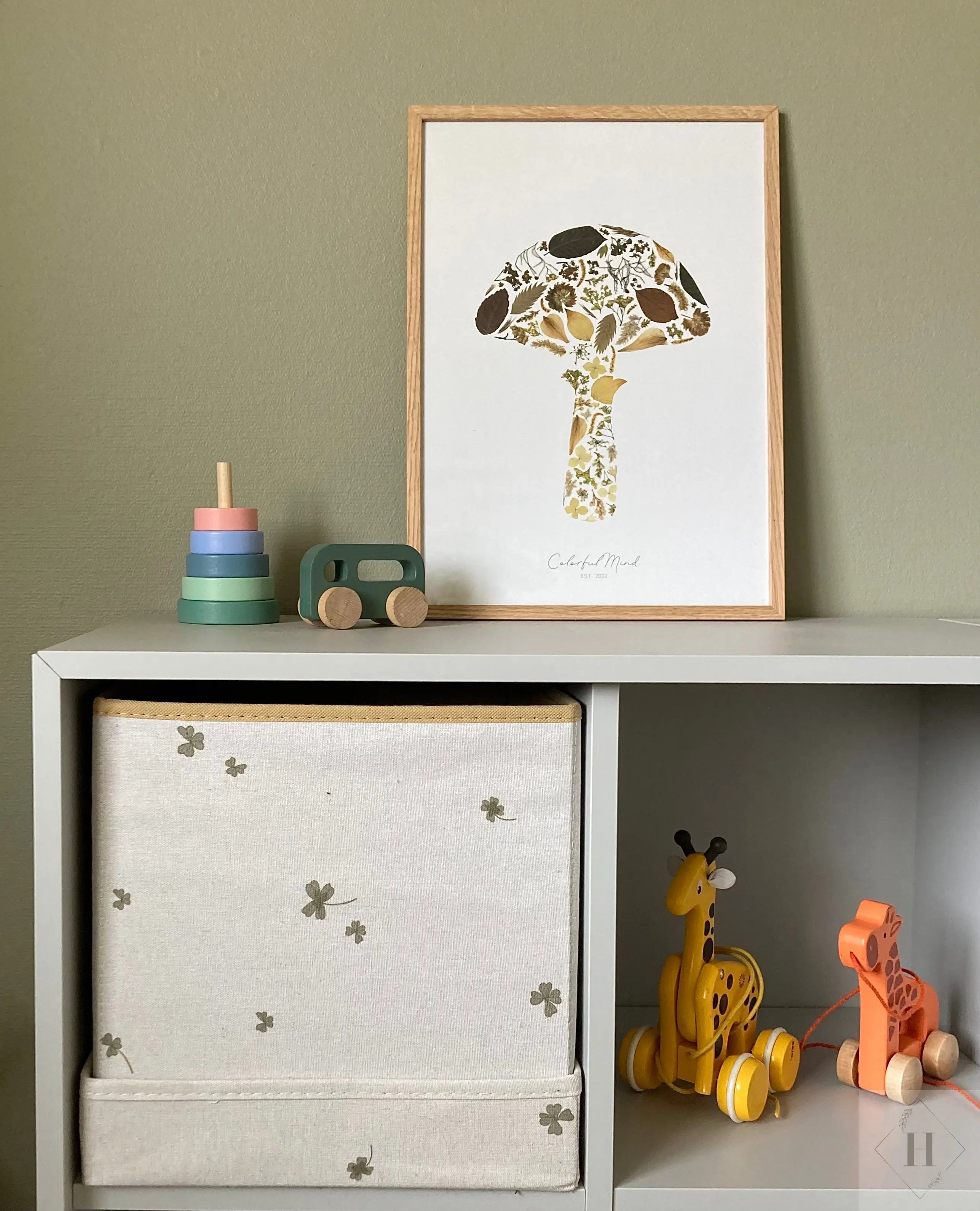 Kunstprint - Mushroom Flowers Colorful mind