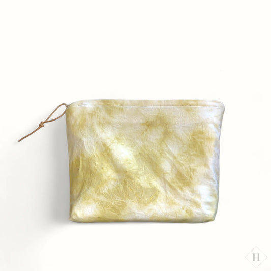 Stor pung/taske i patchwork - hvid/lysegul Vera Hjerrild