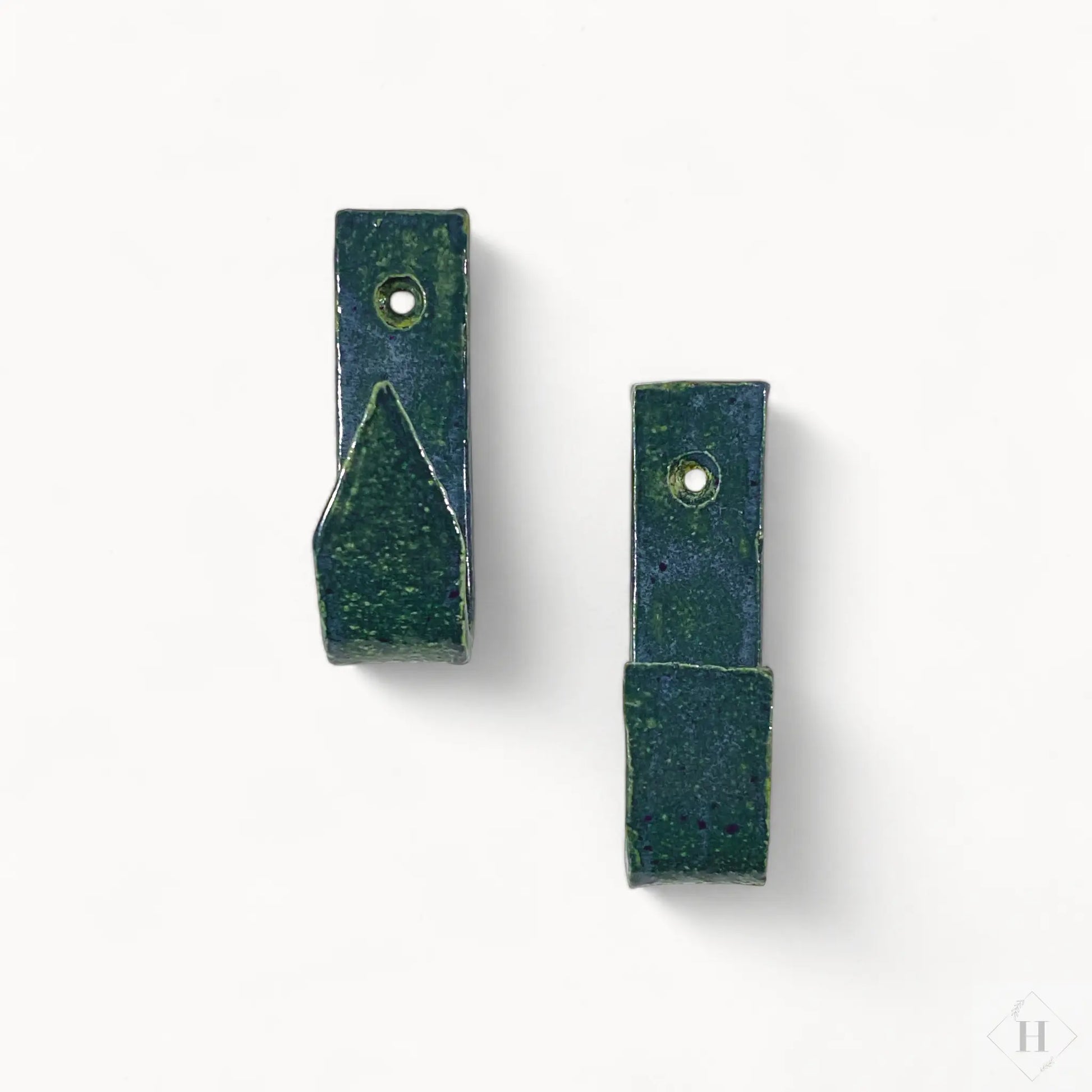 Knage i stentøj - petroleum Hav-Mose-Fjord Keramik af kunsthåndværker Susanne Talbot