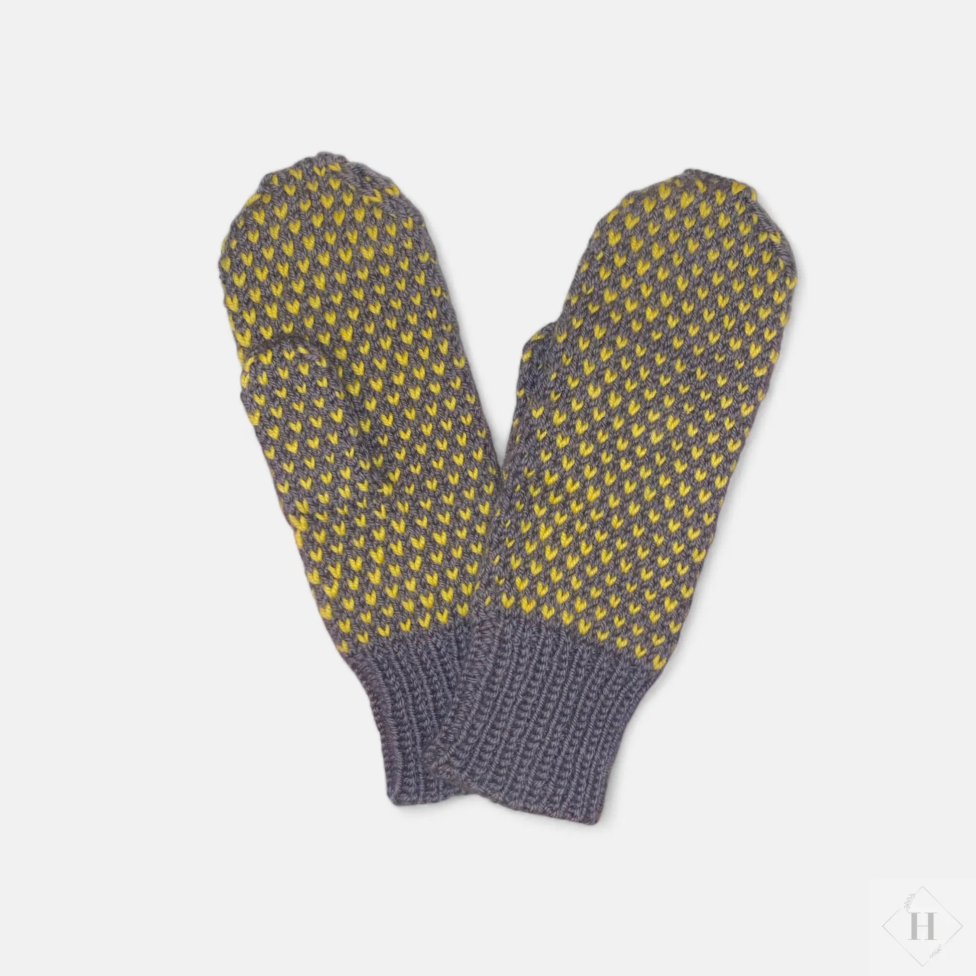 Strikkede luffer i blød 100% uld Famalut