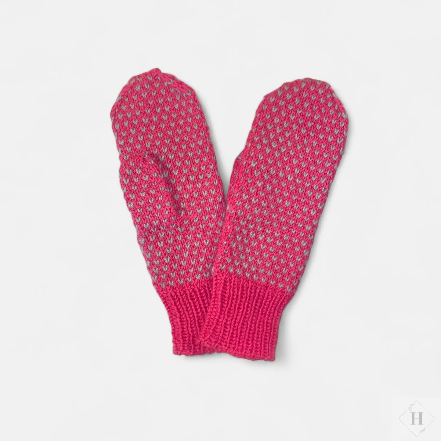 Strikkede luffer i blød 100% uld Famalut