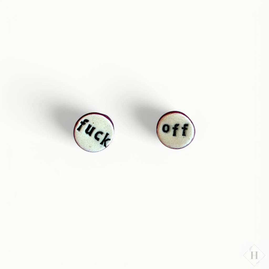 Ørestikkere i keramik - Fuck off Lisbeth Børglum