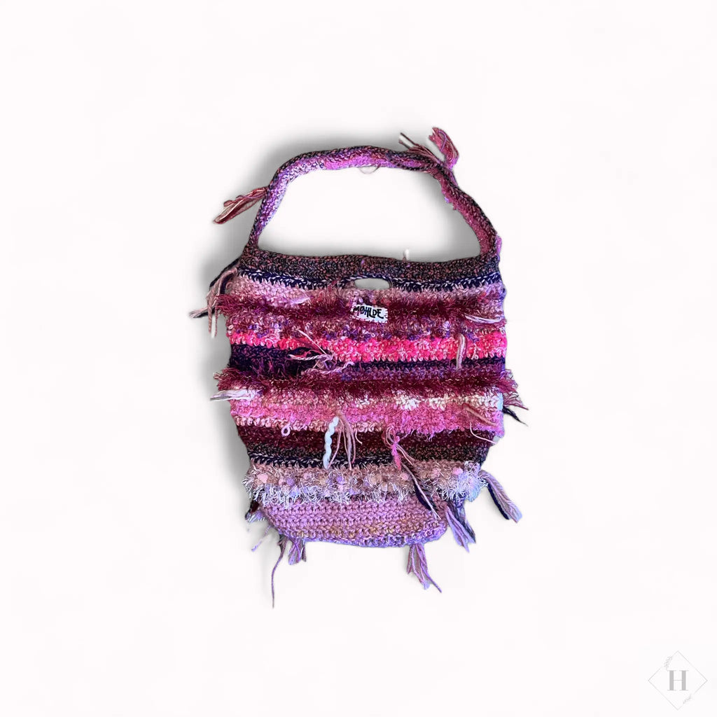 Hæklet totebag - pink Møhlde