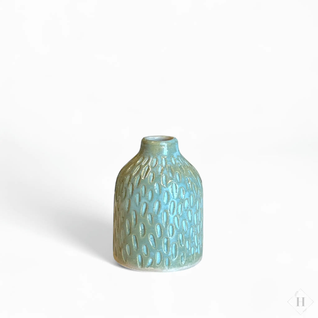 Mini vase i stentøj - grønne nåle Camilla Gellert Keramik
