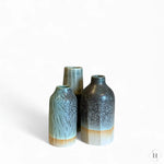Indlæs billede til gallerivisning Mini vase i stentøj - grøn spættet kanter Camilla Gellert Keramik
