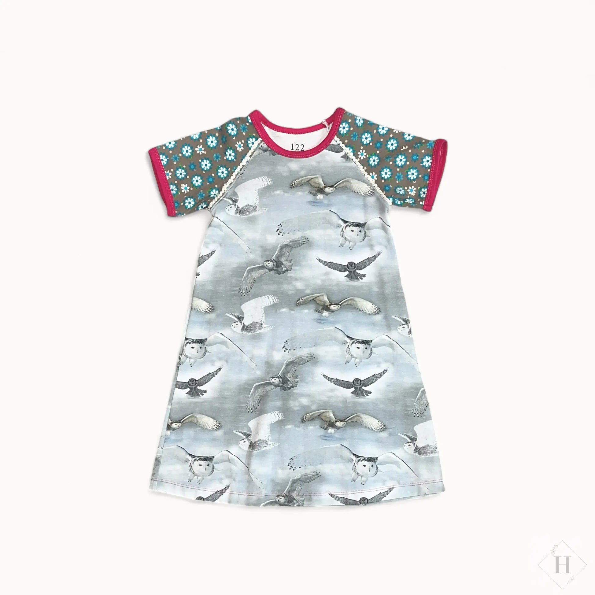 Kjole str 122 - ugler Aldrig2ens