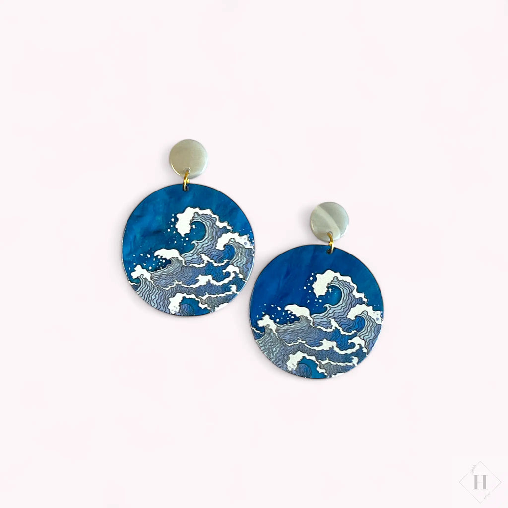 Statement ørering - Bølgen blå Winther Design