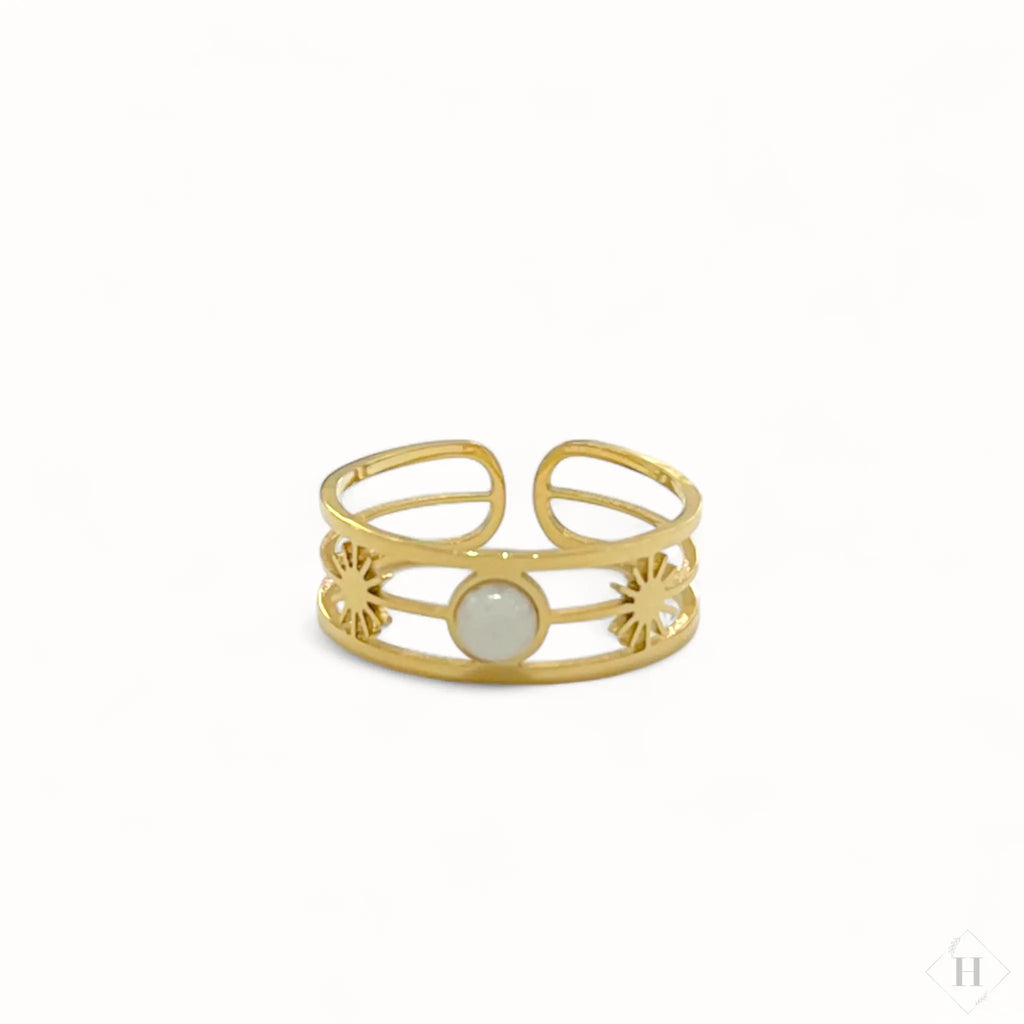 Vandfast ring - hvid sten Winther Design