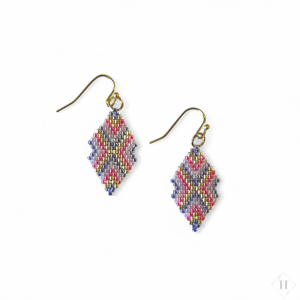 Ørering af miyuki perler - lyserød/lilla Sara Engel
