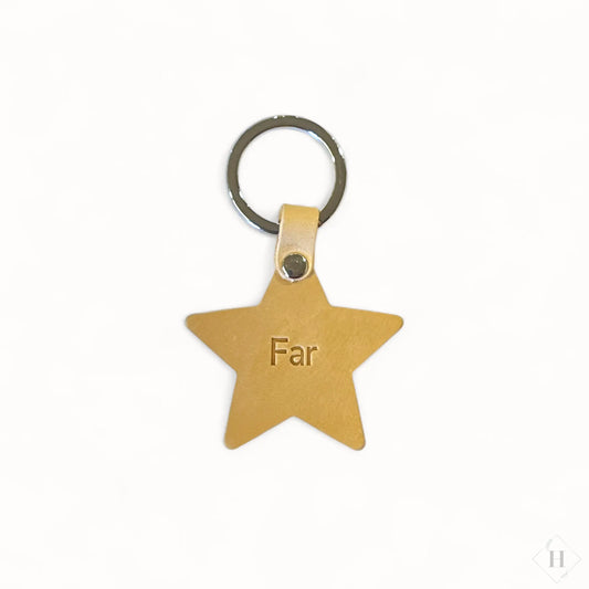 Nøglering i læder - Stjerne Far (flere varianter) Unika Nord