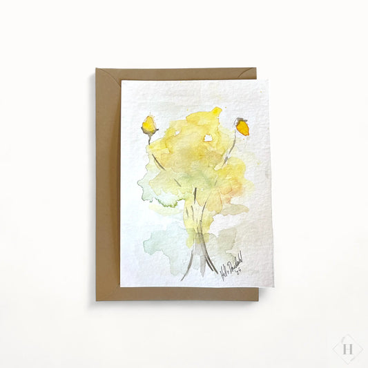 Kort i akvarel - gul buket Valley by Aslak