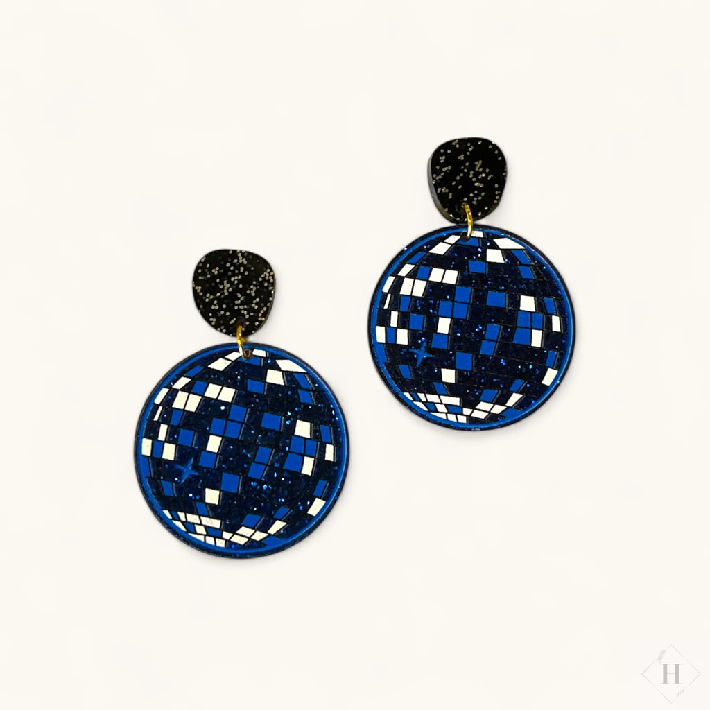 Statement ørering - blå diskokugle Winther Design
