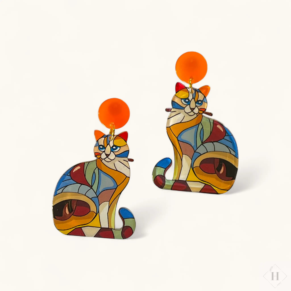 Statement ørering - orange katte Winther Design
