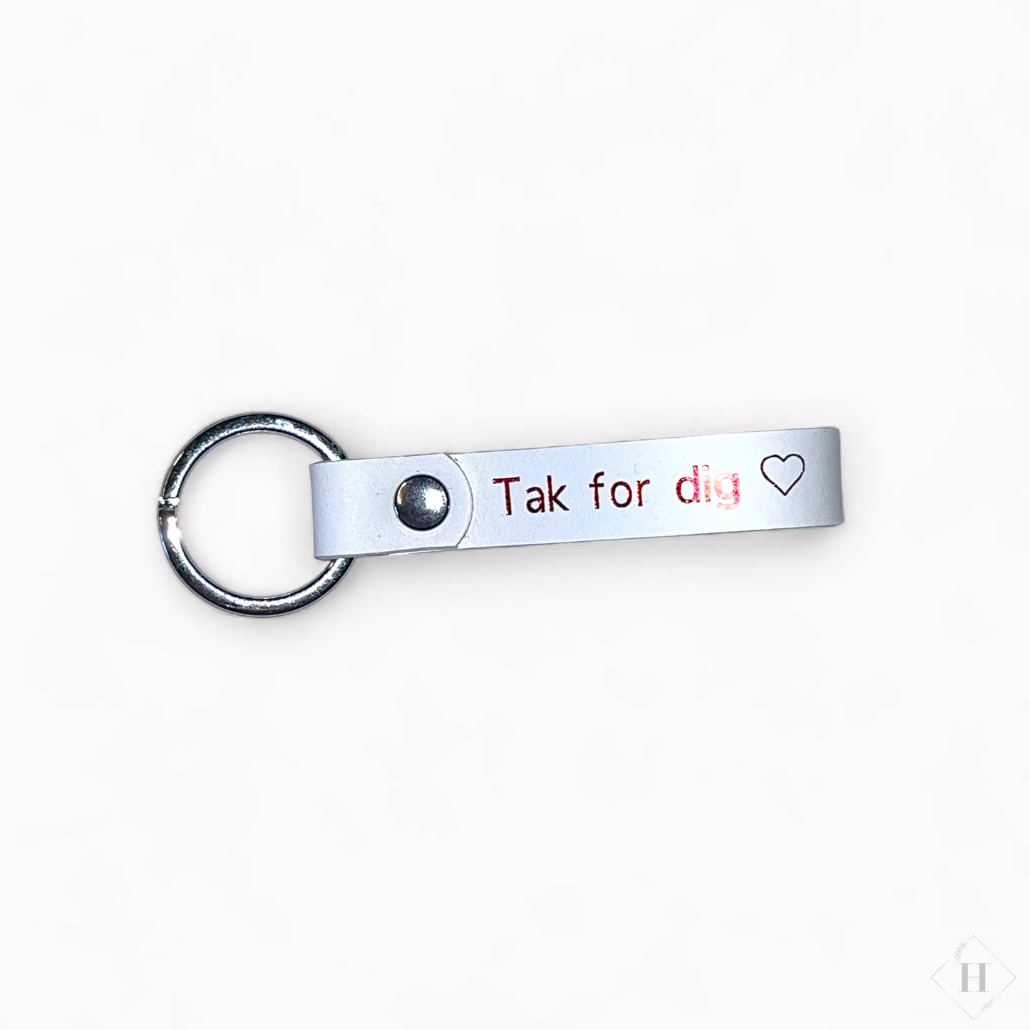 Nøglering i læder - Tak for dig Unika Nord