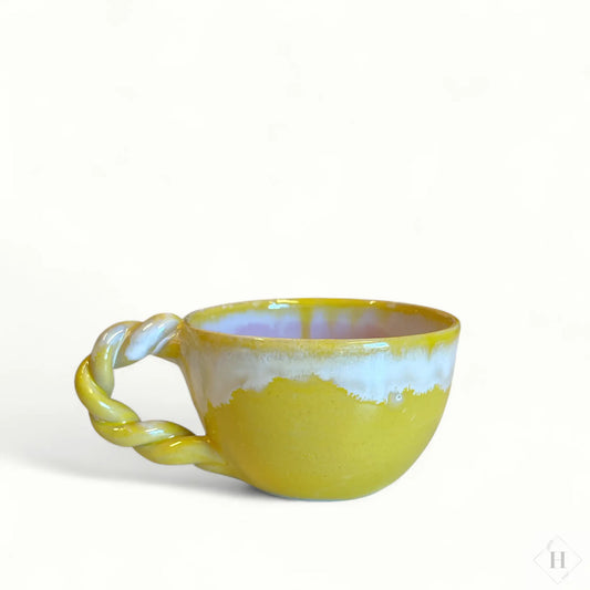 Kop med snoet hank - gul/lyserød By Victoria Juul