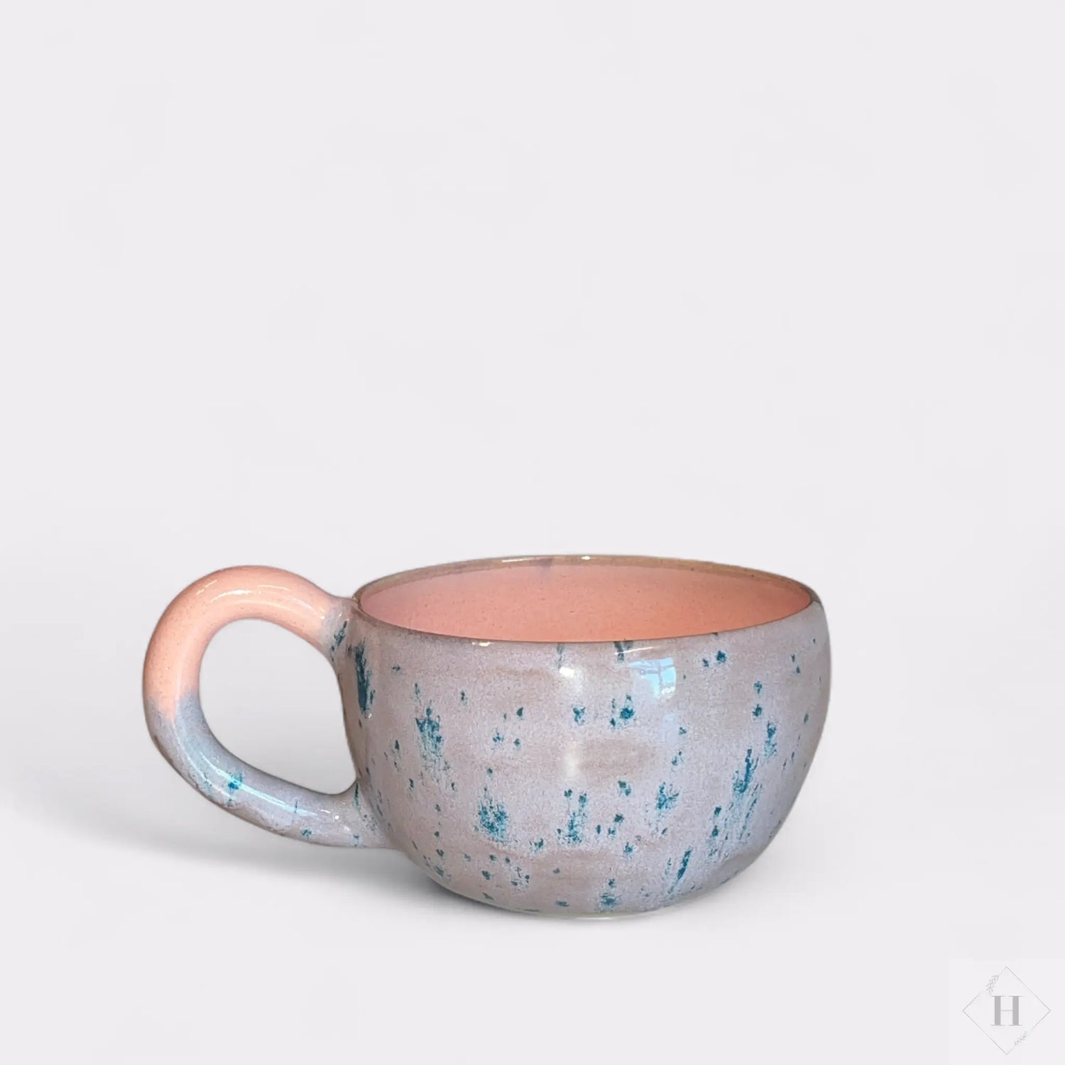 Hjerte krus - plettet lyserød/laks Jøwjøw