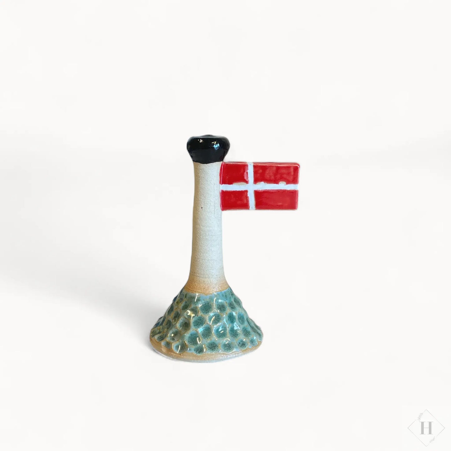 Flag i keramik - blågrøn fod Famalut