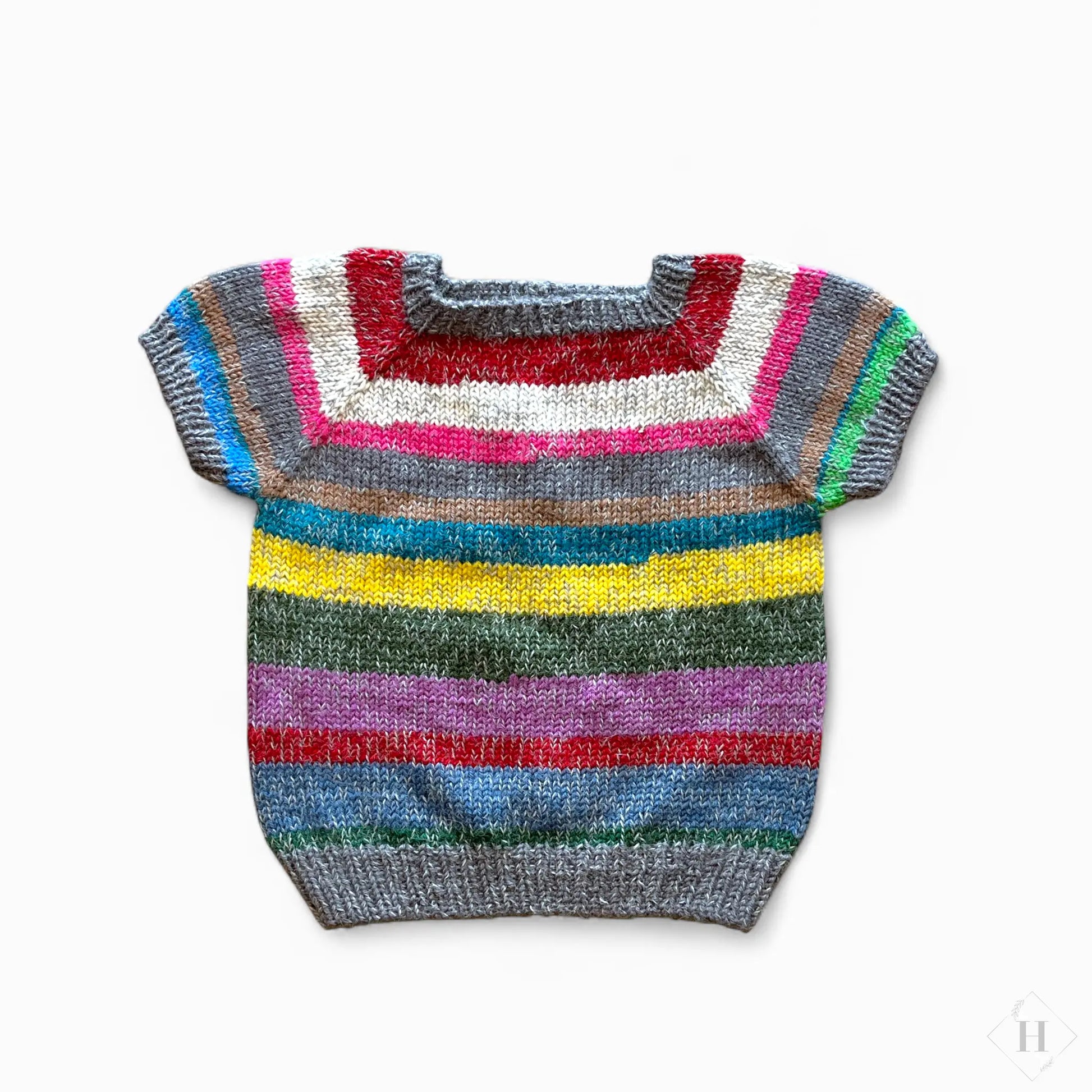 Børnestrik | Kortlrmet trøje str 3-4år Famalut