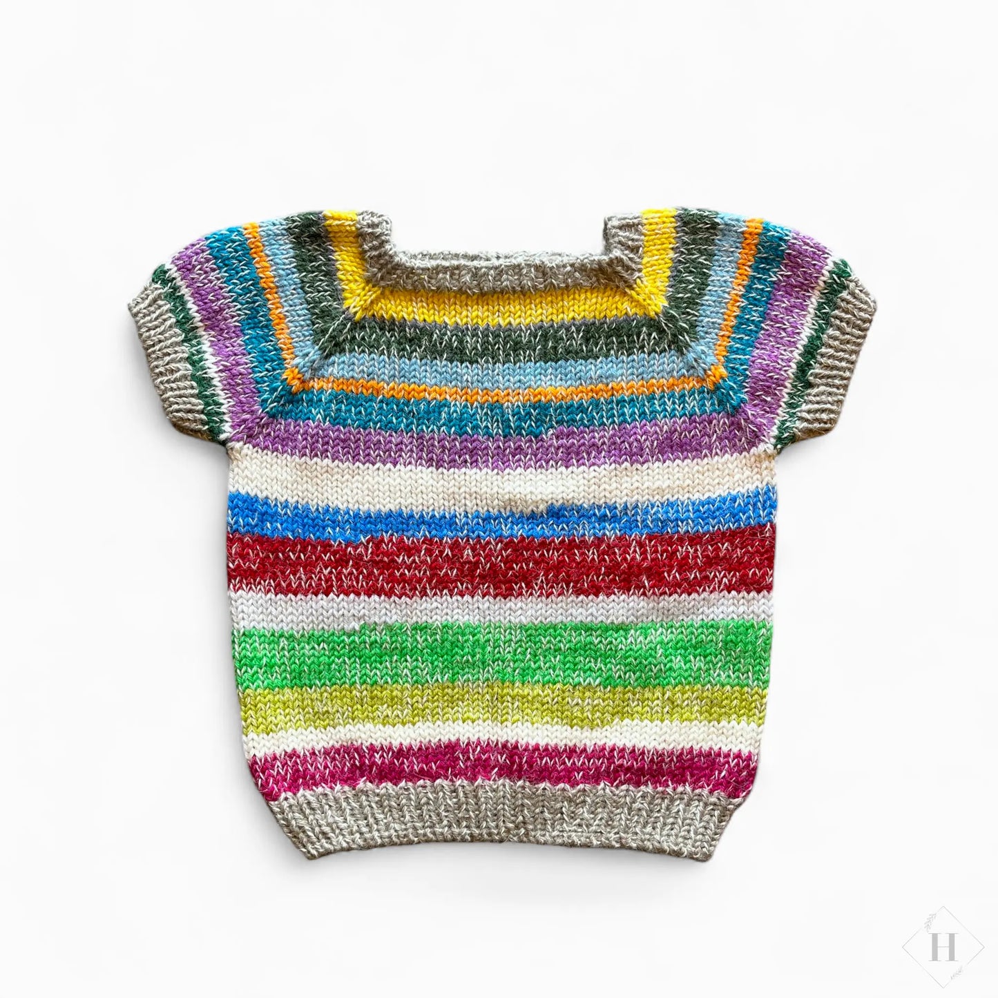 Børnestrik | Kortærmet trøje str 1-2år Famalut