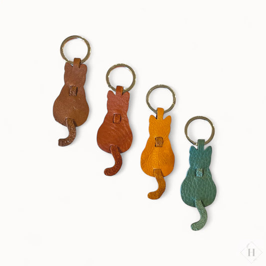 Læder nøglering - Kat (flere varianter) Unika Nord