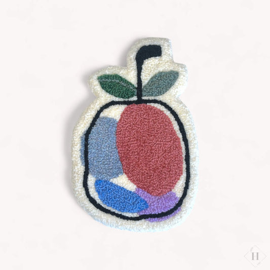 Tuftet vægophæng - stort støvet rosa/blå æble m/blad Flair