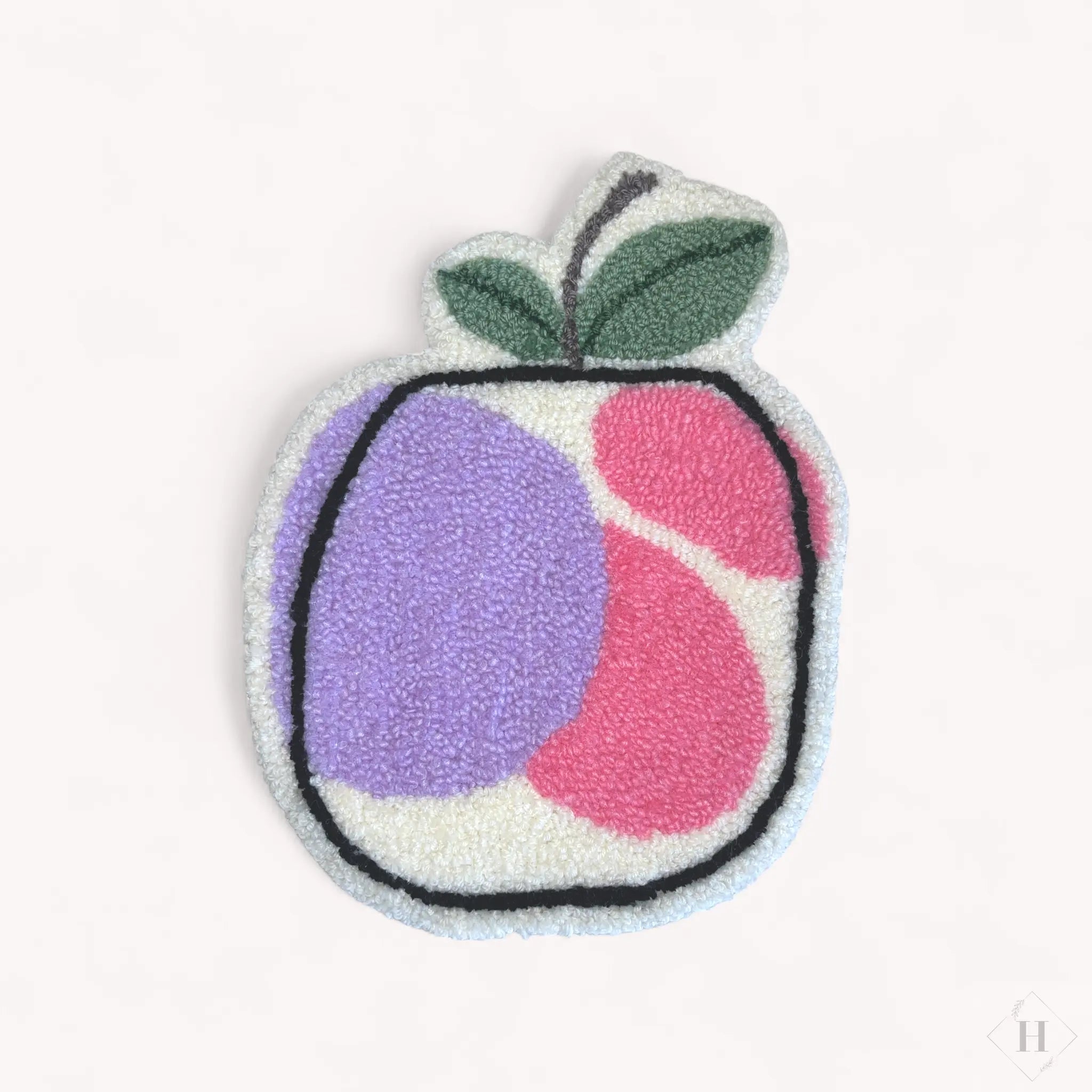 Tuftet vægophæng - Mega æble lyserød/lilla m/blad Flair