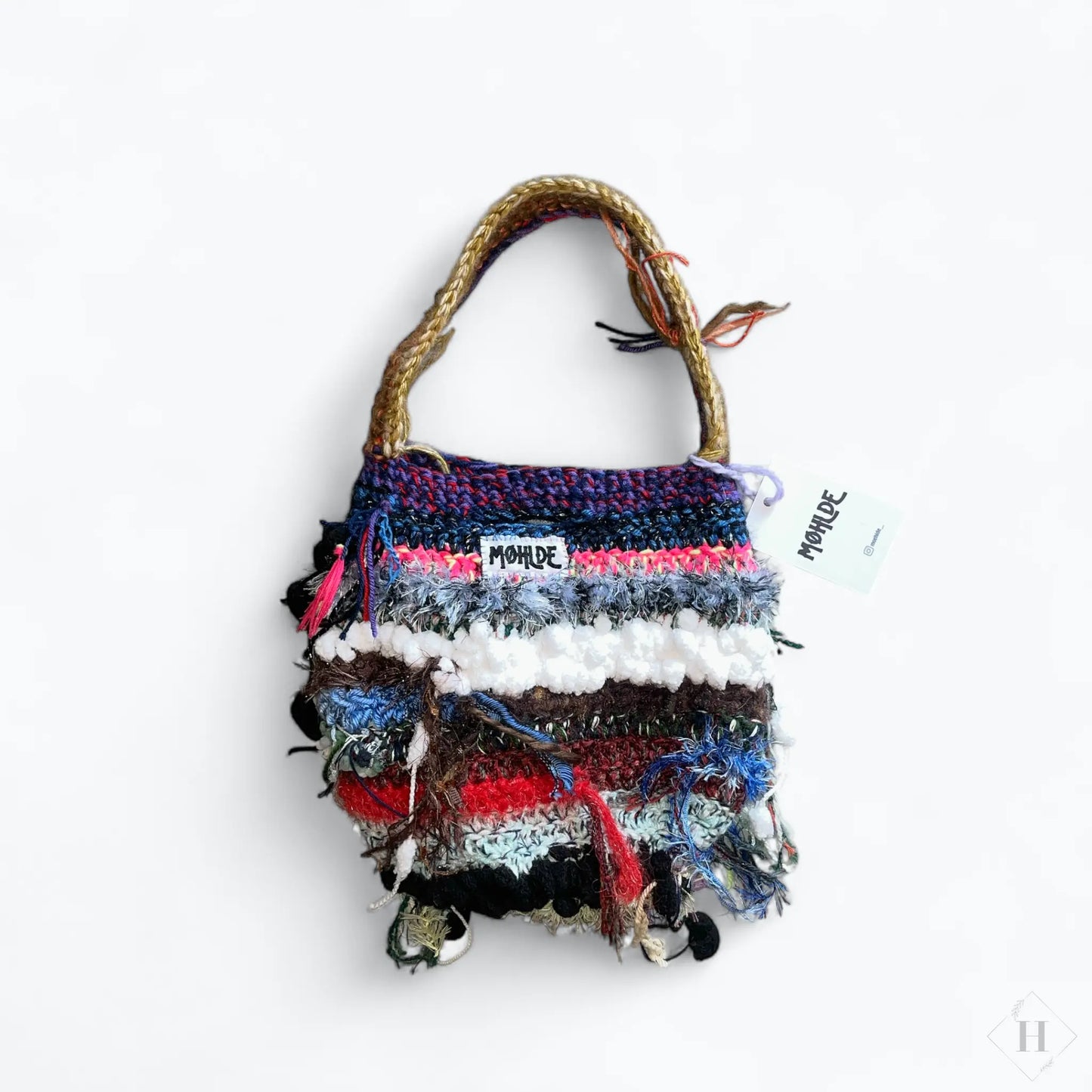 Hæklet mini totebag - winter storm Møhlde