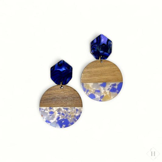 Statement ørering - violet/træ Winther Design