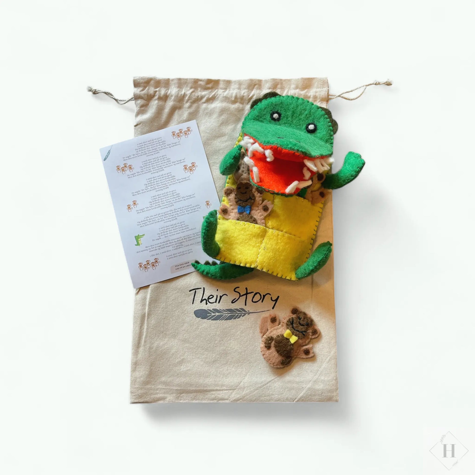 Filtet sang dukke - 5 små aber Their Story