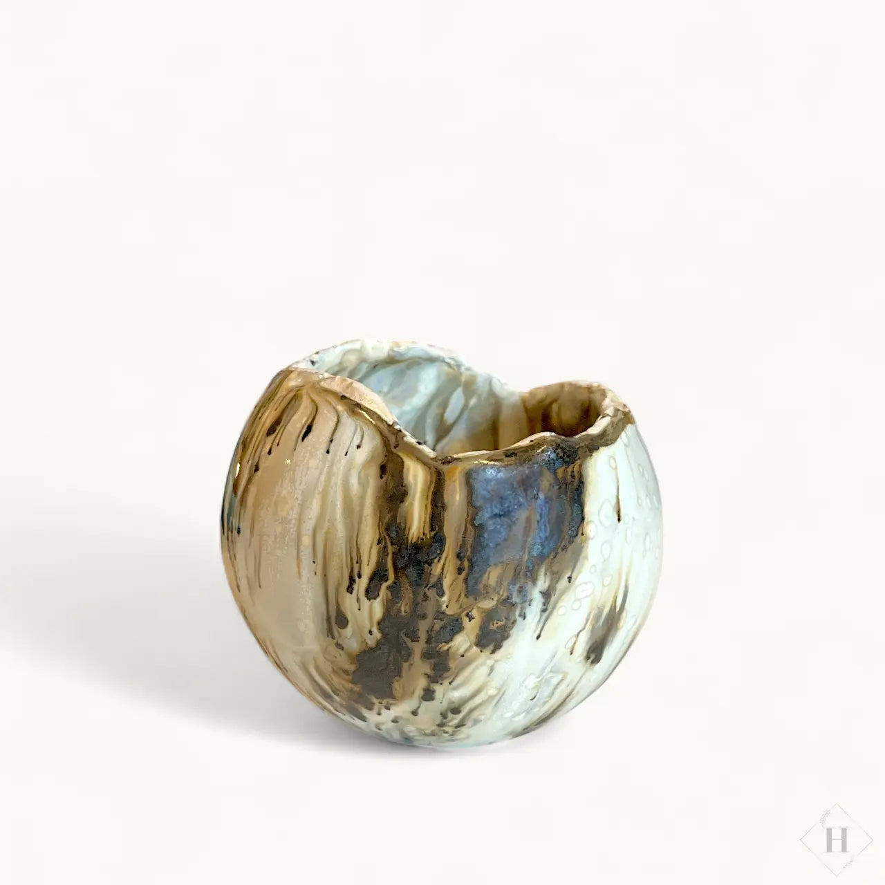 Æggeskals skål - beige/brun By Victoria Juul