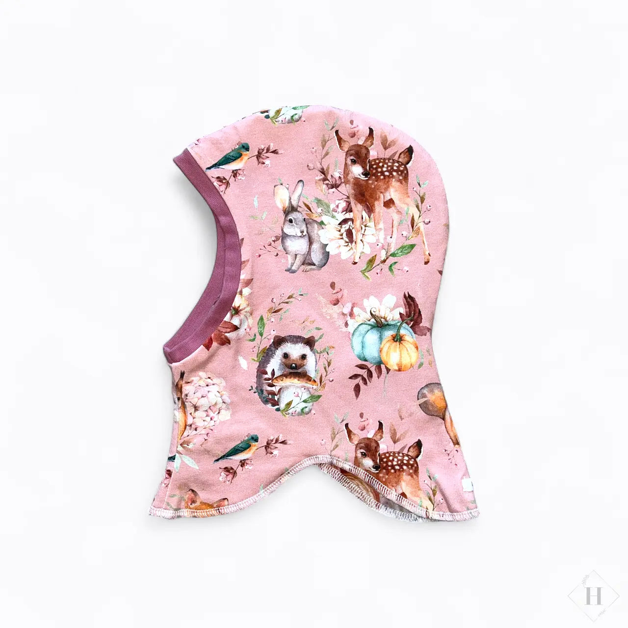 Håndlavet Baby Elefanthue Jersey Str 49-52 - Varm To-Lags Vinterhue 18 Mdr-4år Louifax