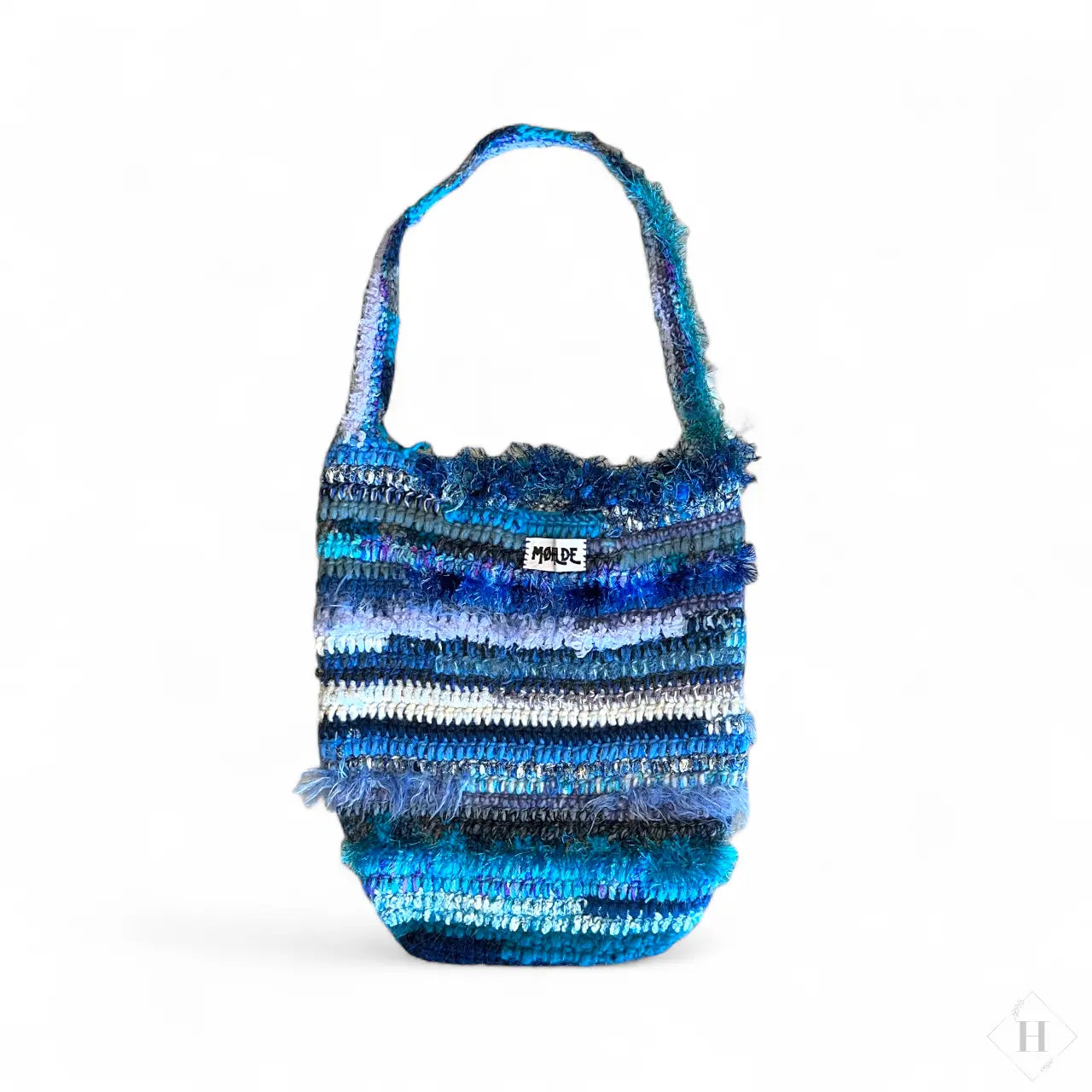 Hæklet totebag - blå Møhlde
