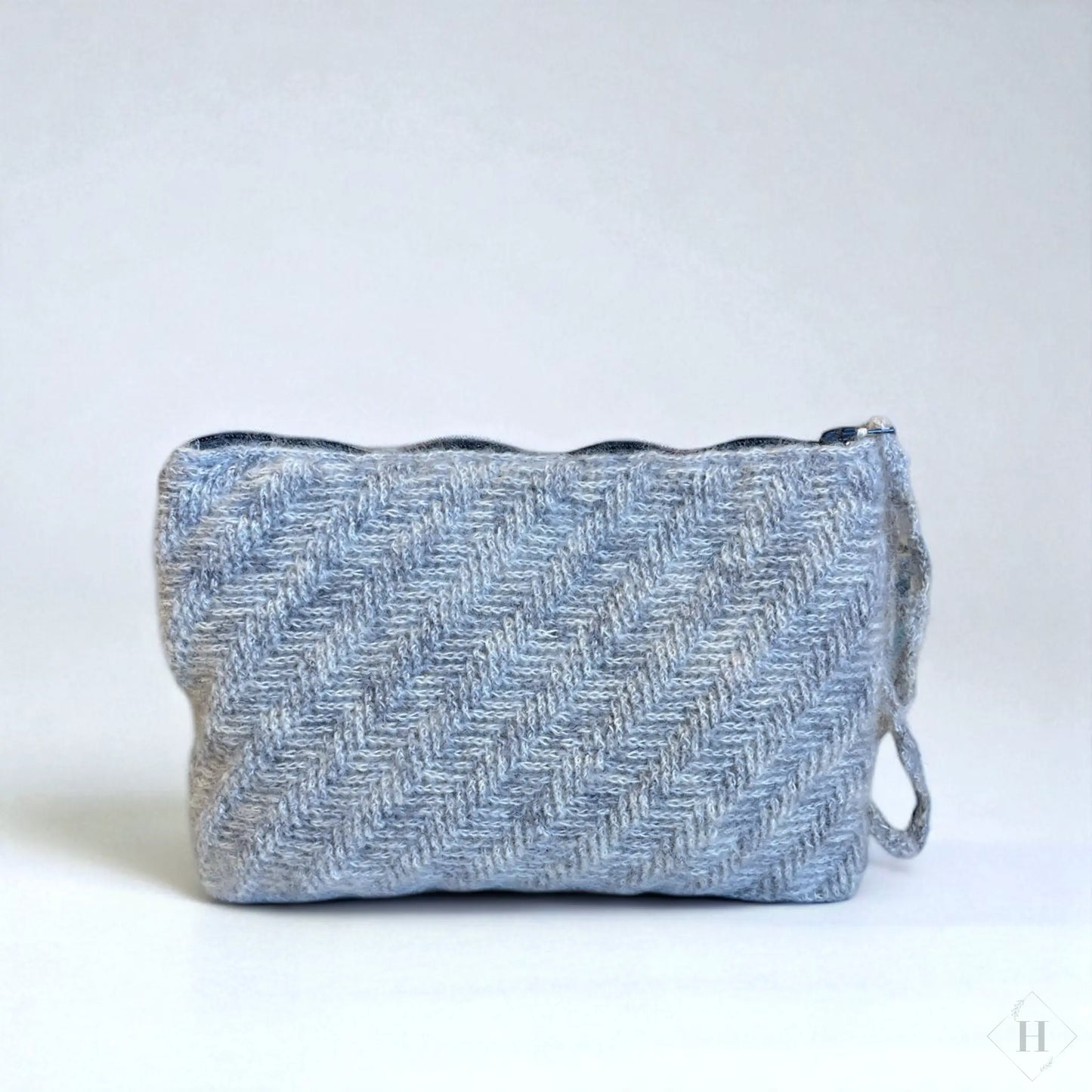 Luksus hæklet pung i silk mohair - grå meleret Vera Hjerrild