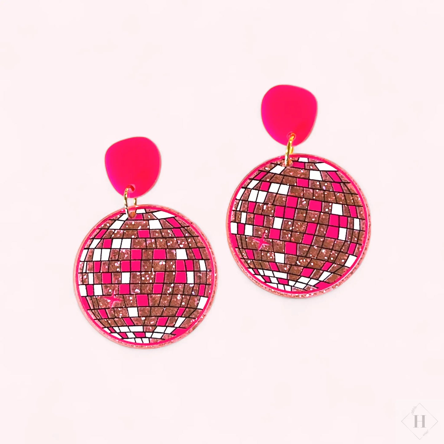 Statement ørering - pink diskokugle Winther Design