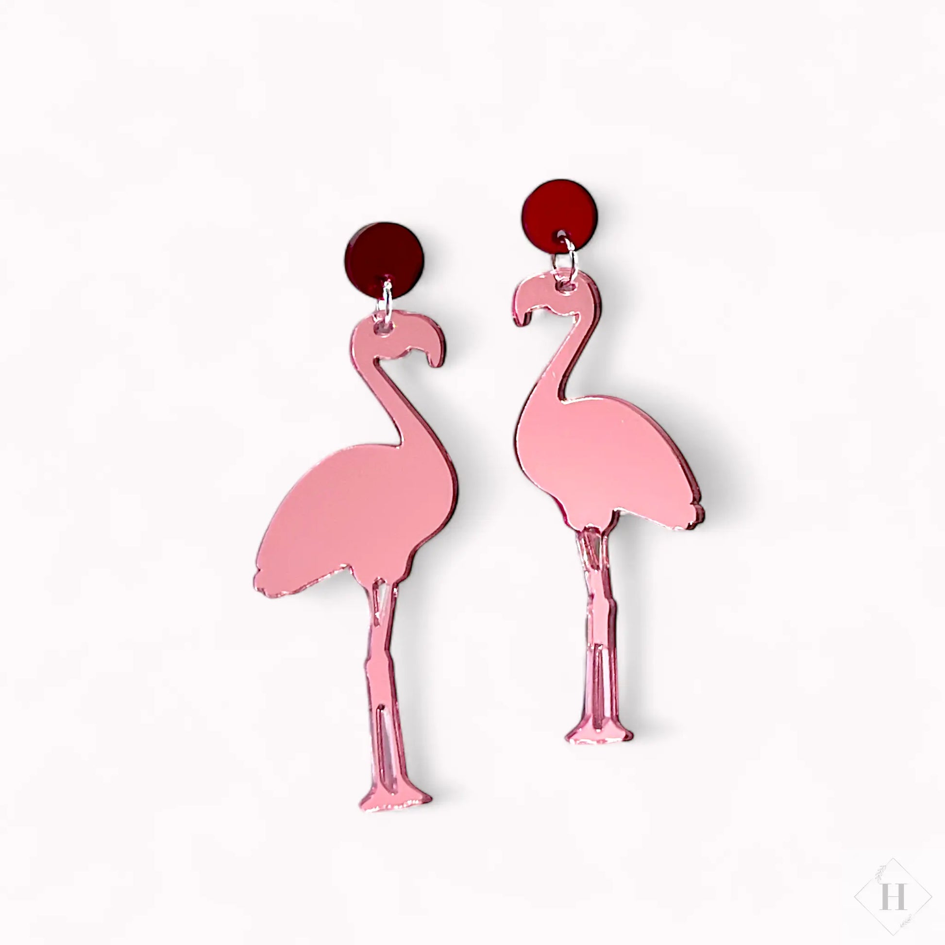 Statement øreringe - pink flamingo Saisall