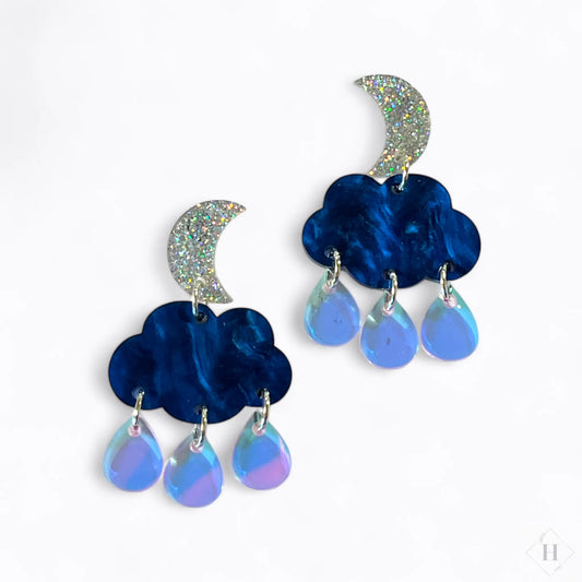 Statement øreringe - Blue Clouds Saisall