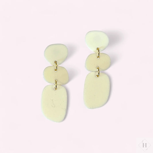 Statement øreringe - White dangles Saisall