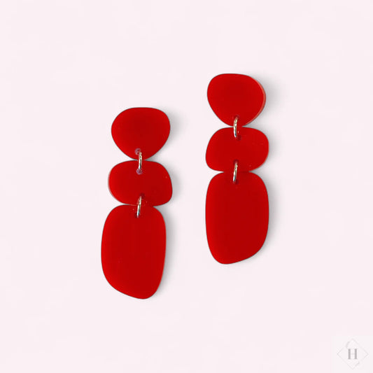 Statement øreringe - Red dangles Saisall