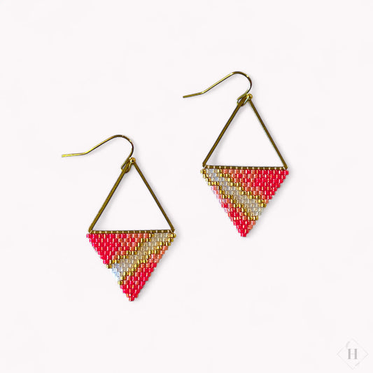 Øreringe i miyuki perler - Red river Sara Engel