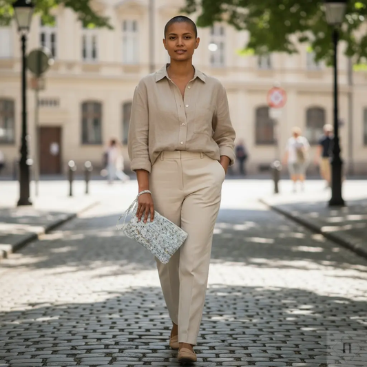 Luksus hæklet pung i silk mohair - lys brun Vera Hjerrild